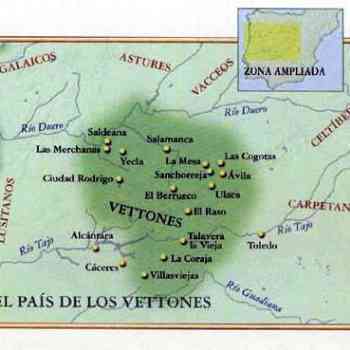Click para ampliar. Pulsa en el nombre para ver la ficha. Mapa del territorio vettón